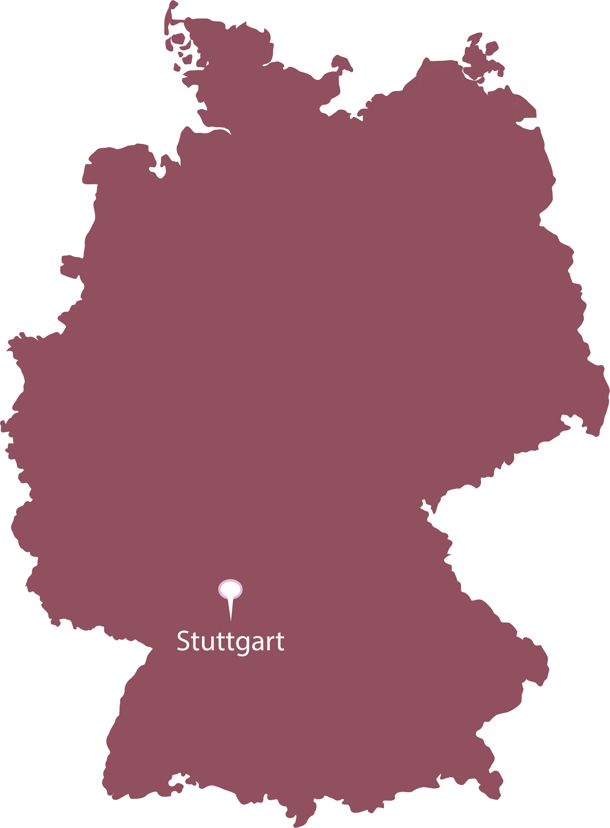 Deutschland Karte mit Stuttgart Markierung